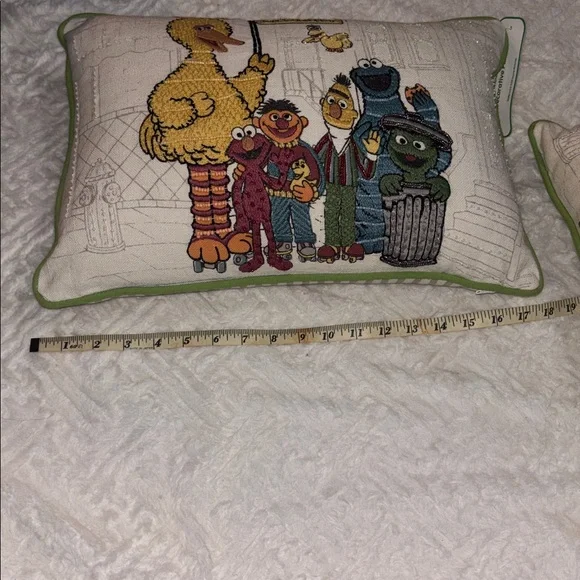 2 Brand New Sesame Street Character Throw Pillows Set Zip with Green Trim - Picture 5 of 9